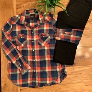 American Eagle boyfriend plaid flannel